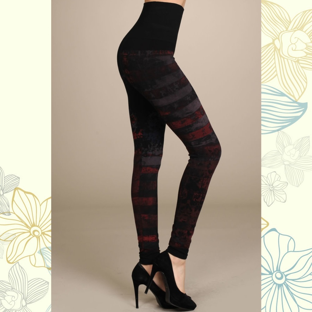 M.rena patriotic print high waist leggings